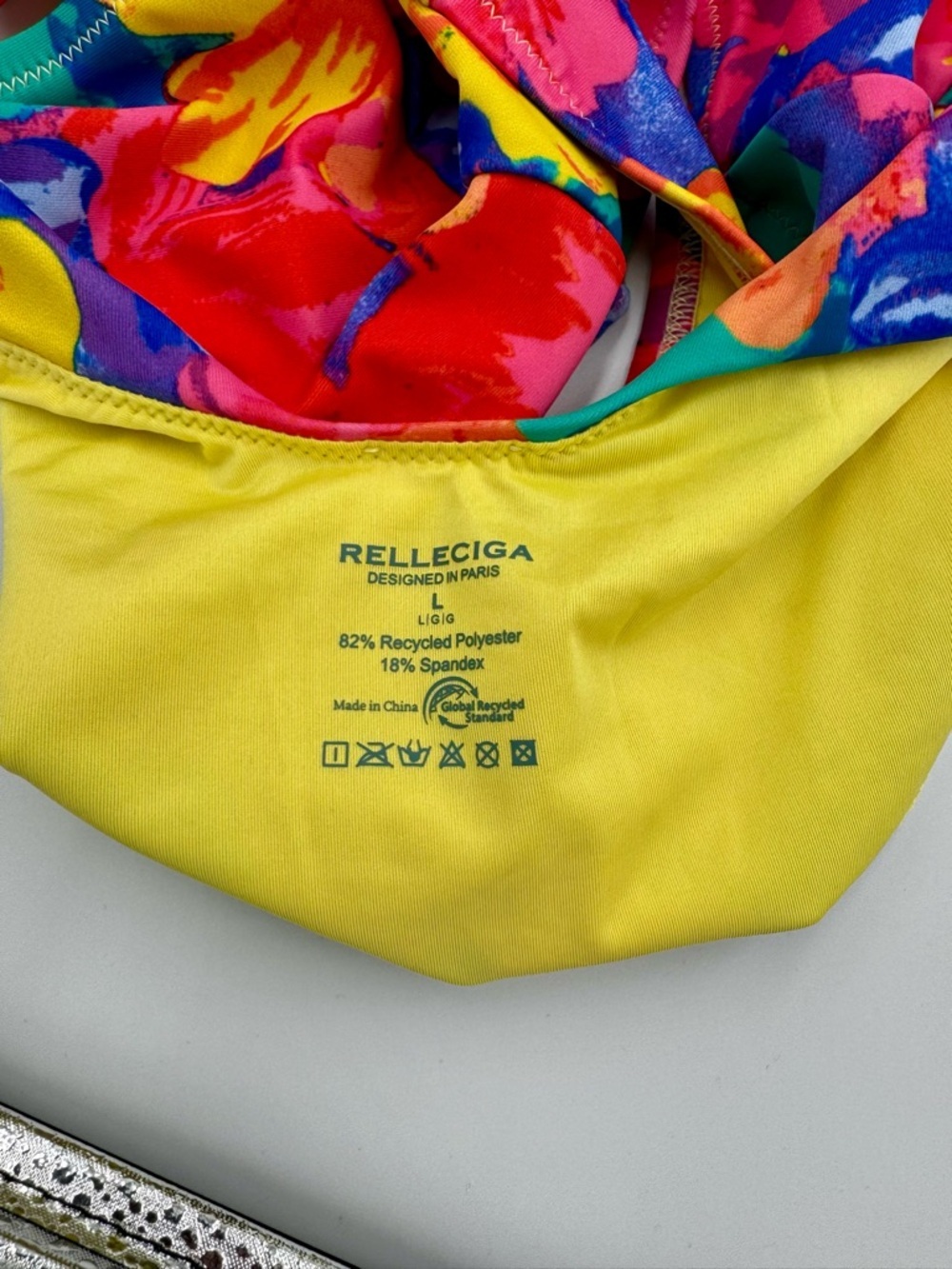NWT RELLECIGA Floral High-Cut One-Piece Monokini Large | Sustainable - Picture 6 of 9